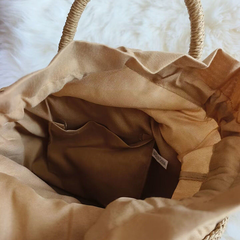 Trendy Japanese Style Paper String Woven Handbag