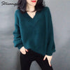 Winter Sweater Women Oversize Warm Pullovers Oversized Sweater 2020 Fall White V Neck Women's Sweaters And Pullovers Jumper