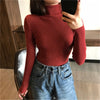 Women Turtleneck Sweaters Autumn Winter Korean Slim Pullover Women Basic Tops Casual Soft Knit Sweater Soft Warm Jumper