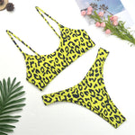 Leopard Thong Swimsuit Women 2022 Sexy Bikini Set Print Push up Swimwear Female Brazilian Bikini Set Bathing Suit