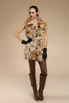 Real natural genuine  fox fur vest  women fashion sliver fox fur gilet with collar jackets ladies outwear custom any size