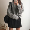 Korean Fashion Ladies Full Sleeve Women Knitting Sweater Solid O-Neck Pullover And Jumper Loose Sweater Hot Sale S80209Q