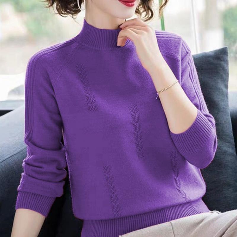 PEONFLY Turtleneck Sweater Autumn Winter Knitted Pullovers Women Sweaters Casual Loose Long Sleeve Solid Color Female Jumper
