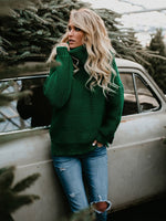 2022 Women Pullover Thick Autumn Winter Clothes Warm Knitted Oversized Turtleneck Sweater For Women's Green Tops Woman Jumper