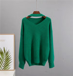 Hirsionsan Soft Loose Knitted Cashmere Sweaters Women 2023 New Winter Loose Solid Female Pullovers Warm Basic Knitwear Jumper