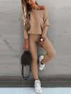 2023 Autumn Knitted Pajama Set Women Homewear Pjs Women Winter Lounge Wear Set Ladies Loungewear Home Suit