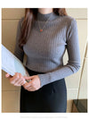 HELIAR Women Mockneck Sweater Women Slim Jumpers Knitted Solid Cashmere Pullover Elegant Sweater Women Spring T-shirts 2022