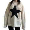 women loose knitted sweater Star Pattern Pullovers Ladies Round Collar Long Sleeve Knitwear Jumpers Y2k Clothes Streetwear