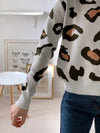 Beautiful Pink Leopard Short Pullover and Sweater Women 2020 Fall Winter Korean Elastic Knitted Jumper Female Knitwear