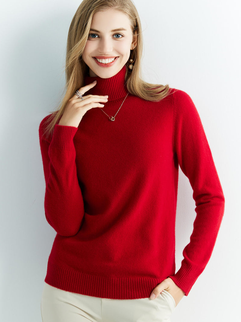 Knitted Sweaters Cashmere Sweater Women's 100% Merino Wool Turtleneck Fashion Pullover Winter Autumn Jumpers Top Female Clothing