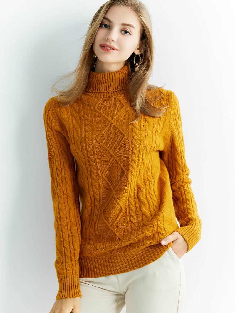 Cashmere Sweater Women Knitted Sweaters 100% Merino Wool Turtleneck Long-Sleeve Knit Pullover 2022 Winter Autumn Jumper Clothing