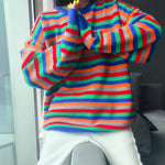 Long Sleeve Colourful Striped Jumper Over
