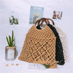 Hollow Woven Fishing Net Portable Grass Woven Bag