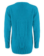 Ribbed Cable Knit Crew Neck Pullover Ladies Sweater